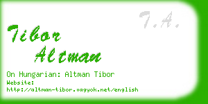 tibor altman business card